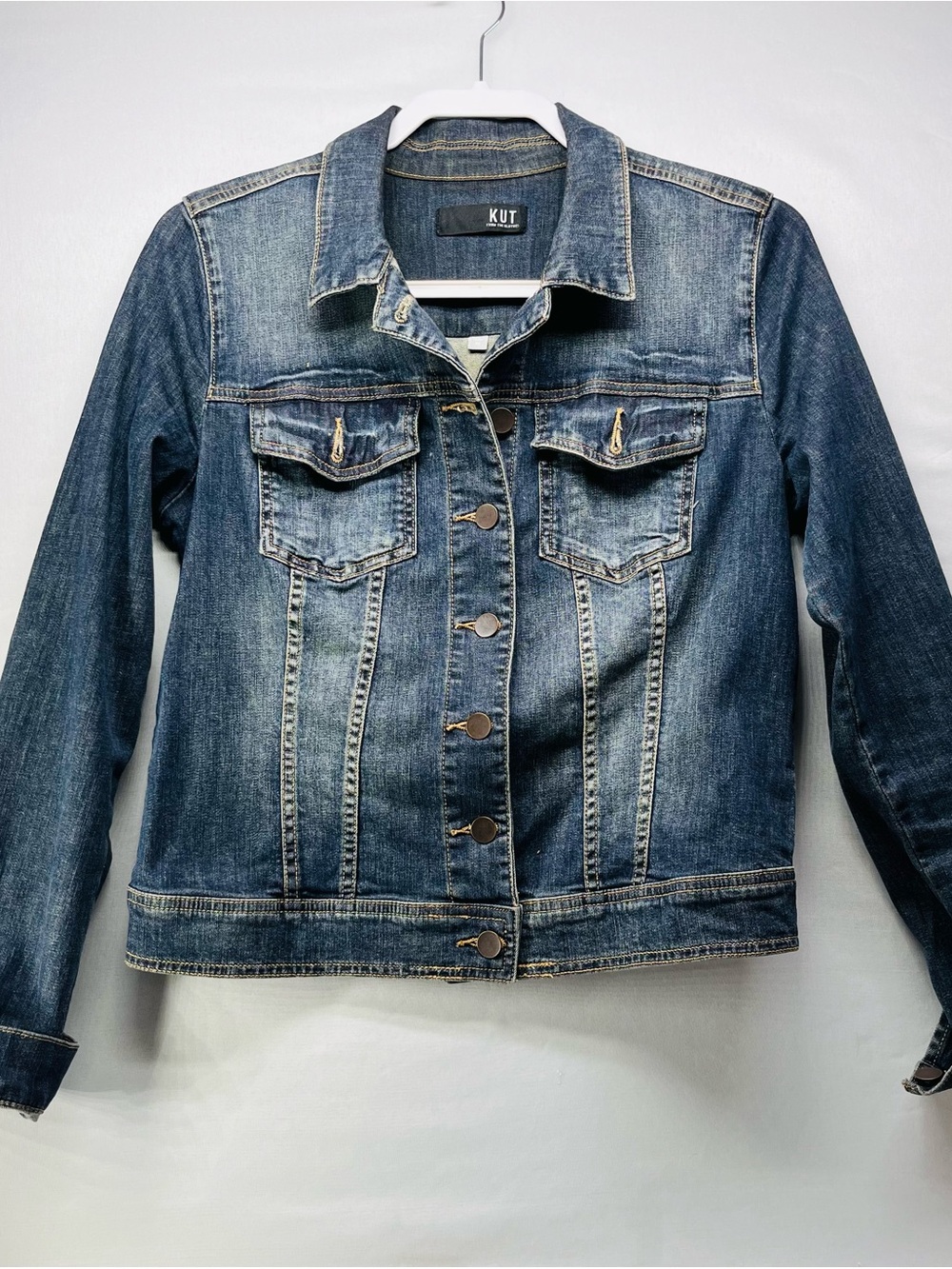 Kut from the Kloth Denim Jacket in Medium Blue